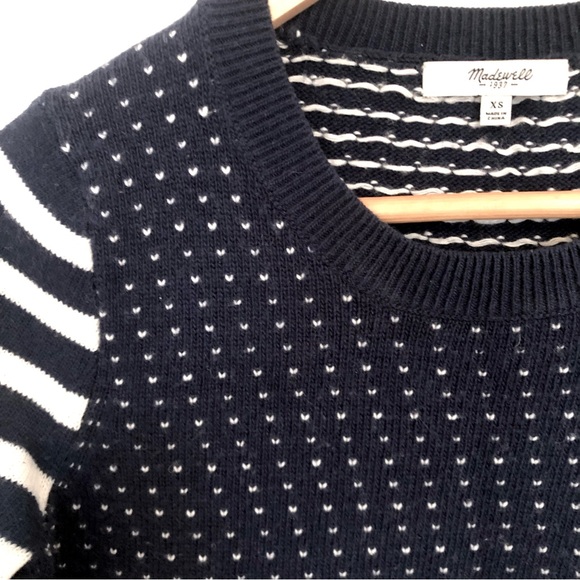 Madewell Navy and White Patterned Sweater - Picture 4 of 4